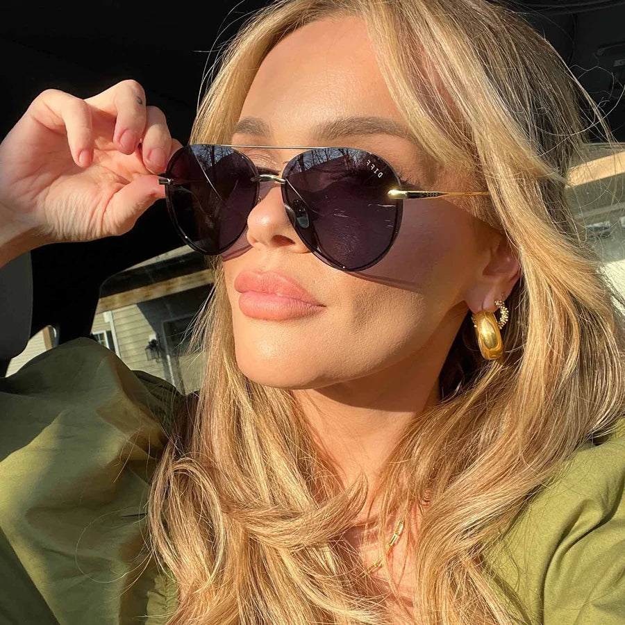 Diff Eyewear Lenox Sunglasses (Gold + Blue Gradient + Polarized)