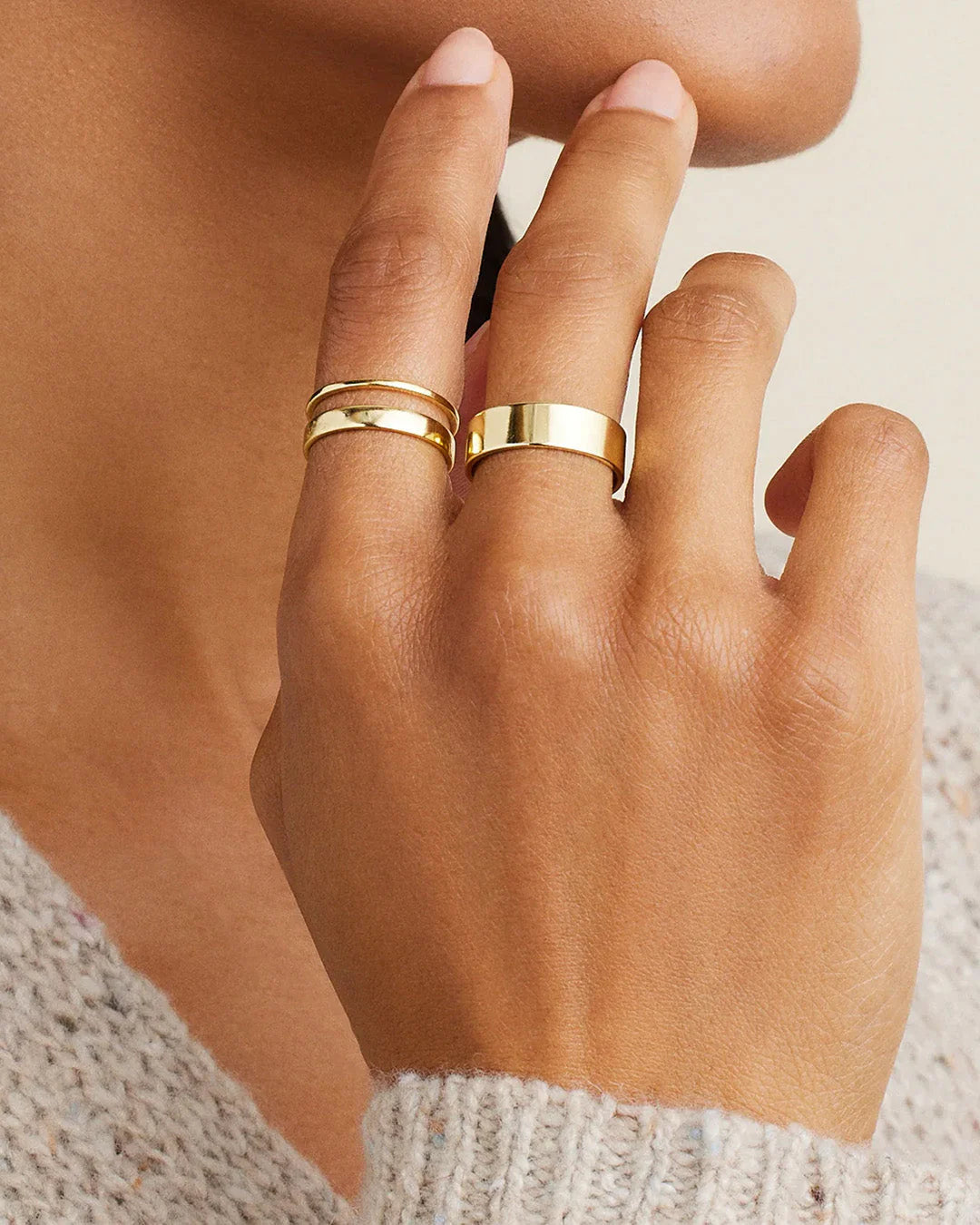 Gorjana Rose Ring Set (Gold)