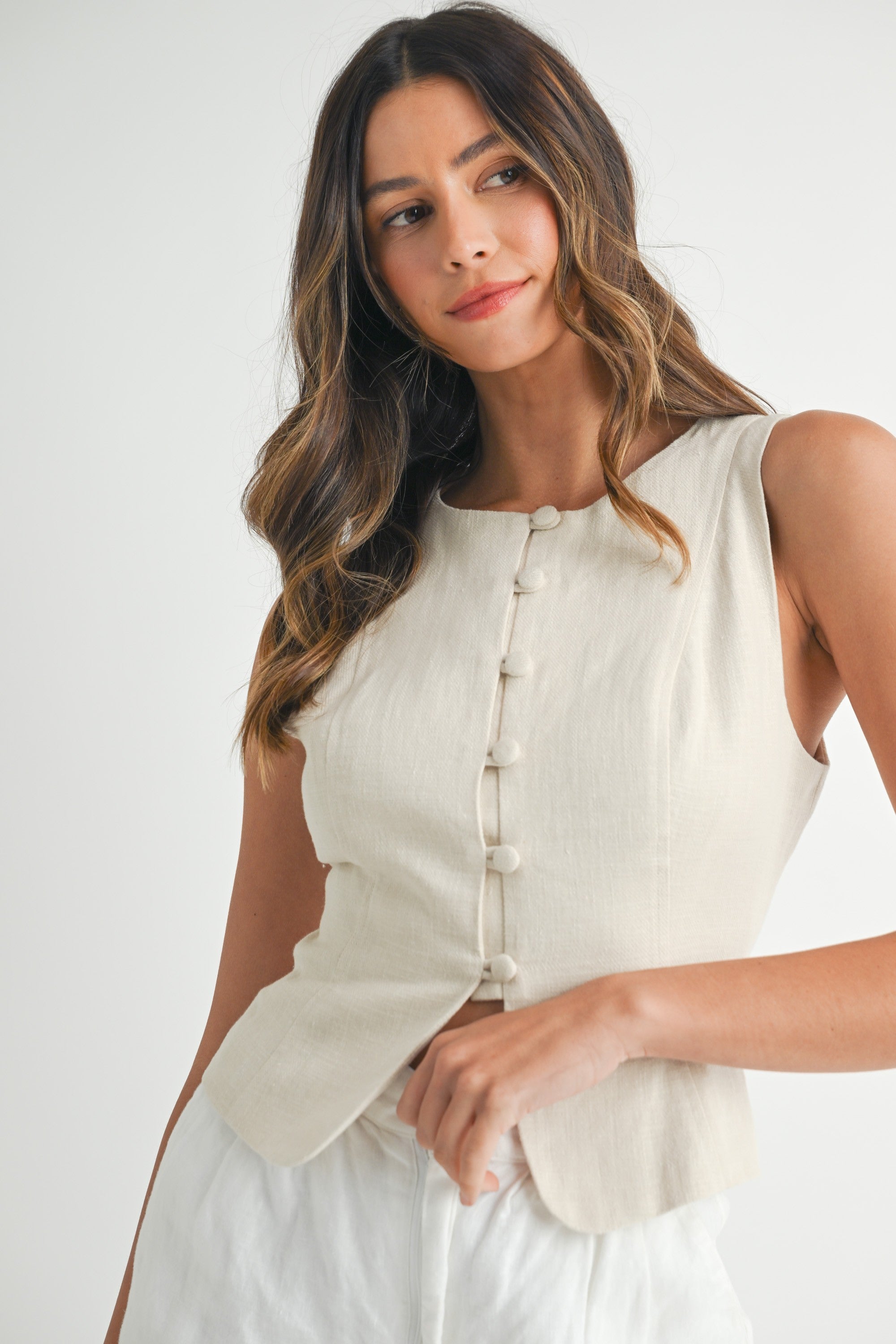 Mia Linen Vest