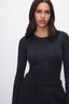 Good American The Sculpting Modern Long Sleeve Bodysuit (Black001)
