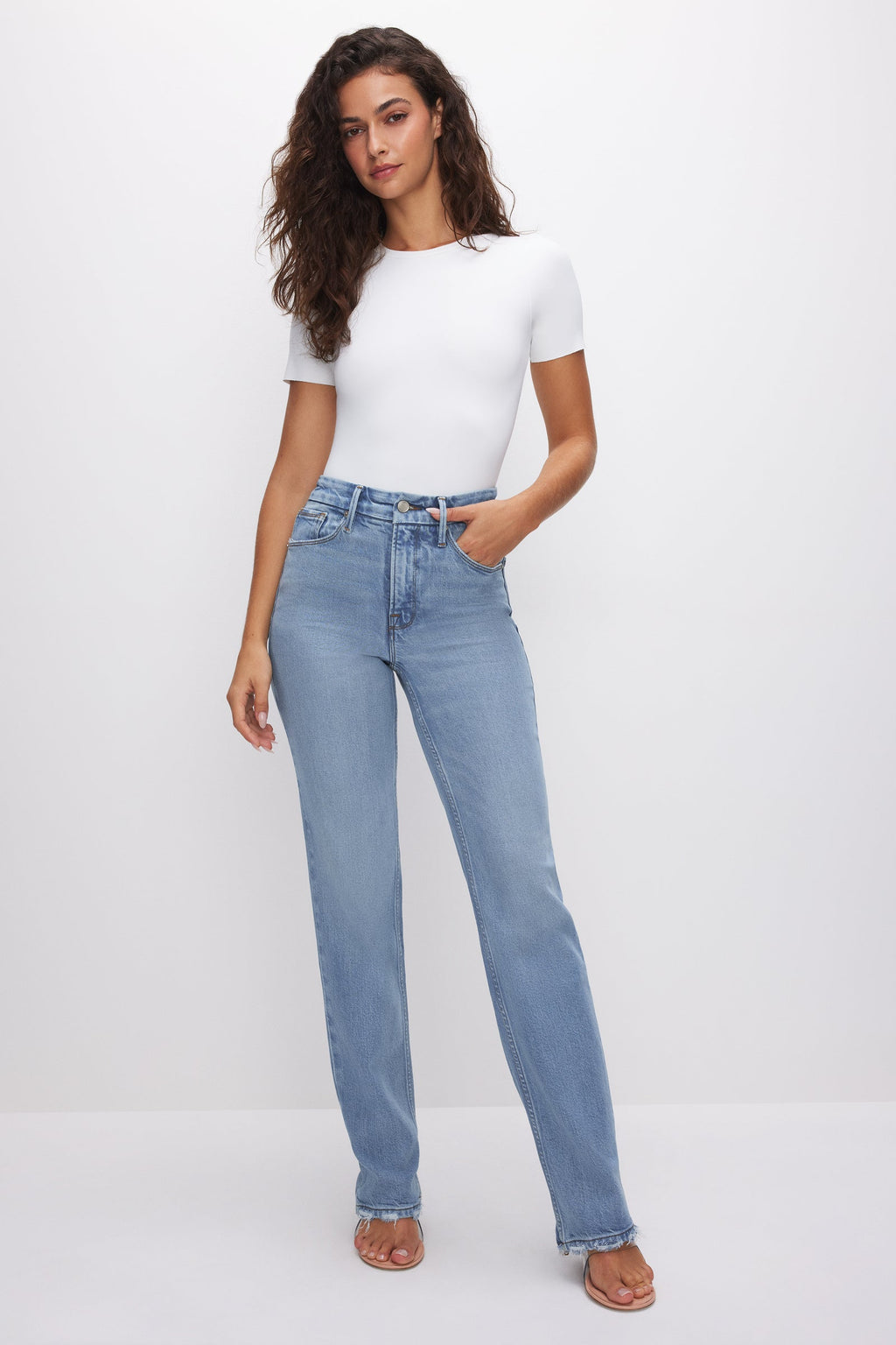 Good American The Sculpting Modern Bodysuit (White001)