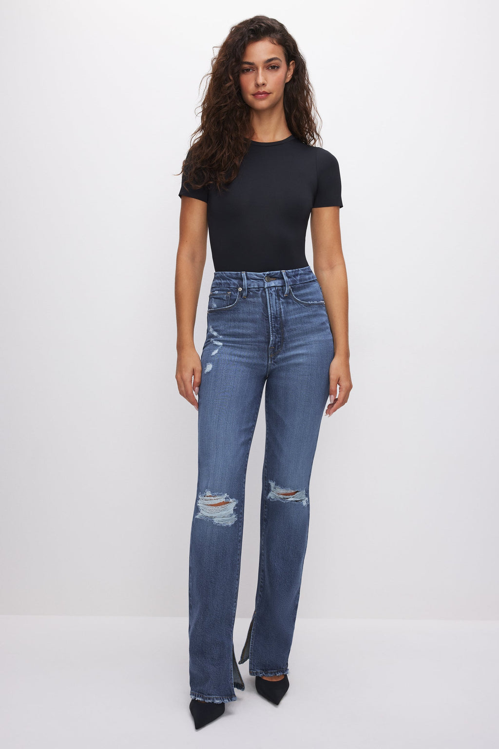 Good American The Sculpting Modern Bodysuit (Black001)
