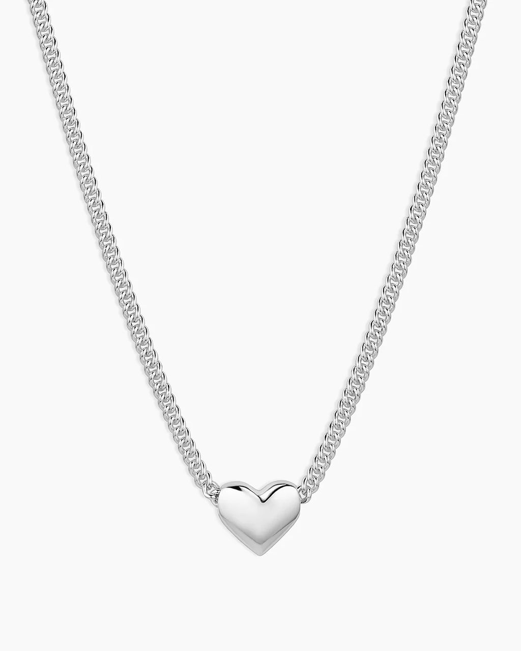 Gorjana Lou Helium Heart Necklace (Silver)