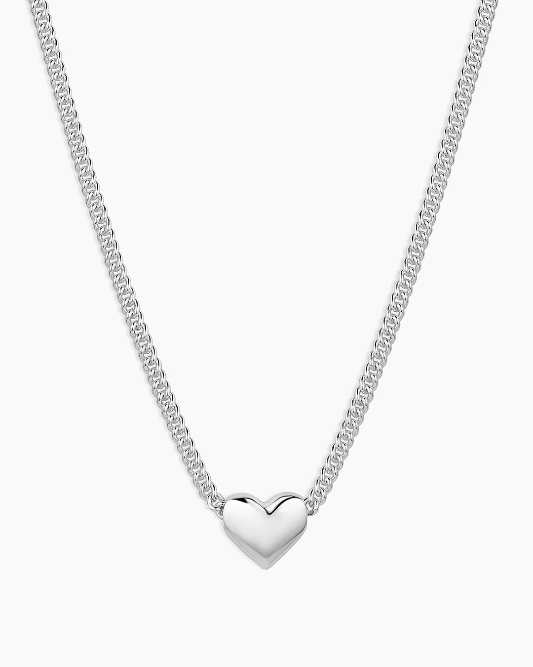 Gorjana Lou Helium Heart Necklace (Silver)