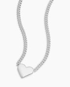 Gorjana Lou Helium Heart Necklace (Silver)