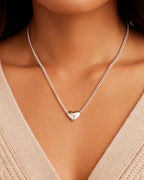 Gorjana Lou Helium Heart Necklace (Silver)