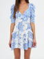 For Love & Lemons Rosalyn Mini Dress (Blue)