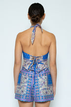 Scarf Print Halter Top