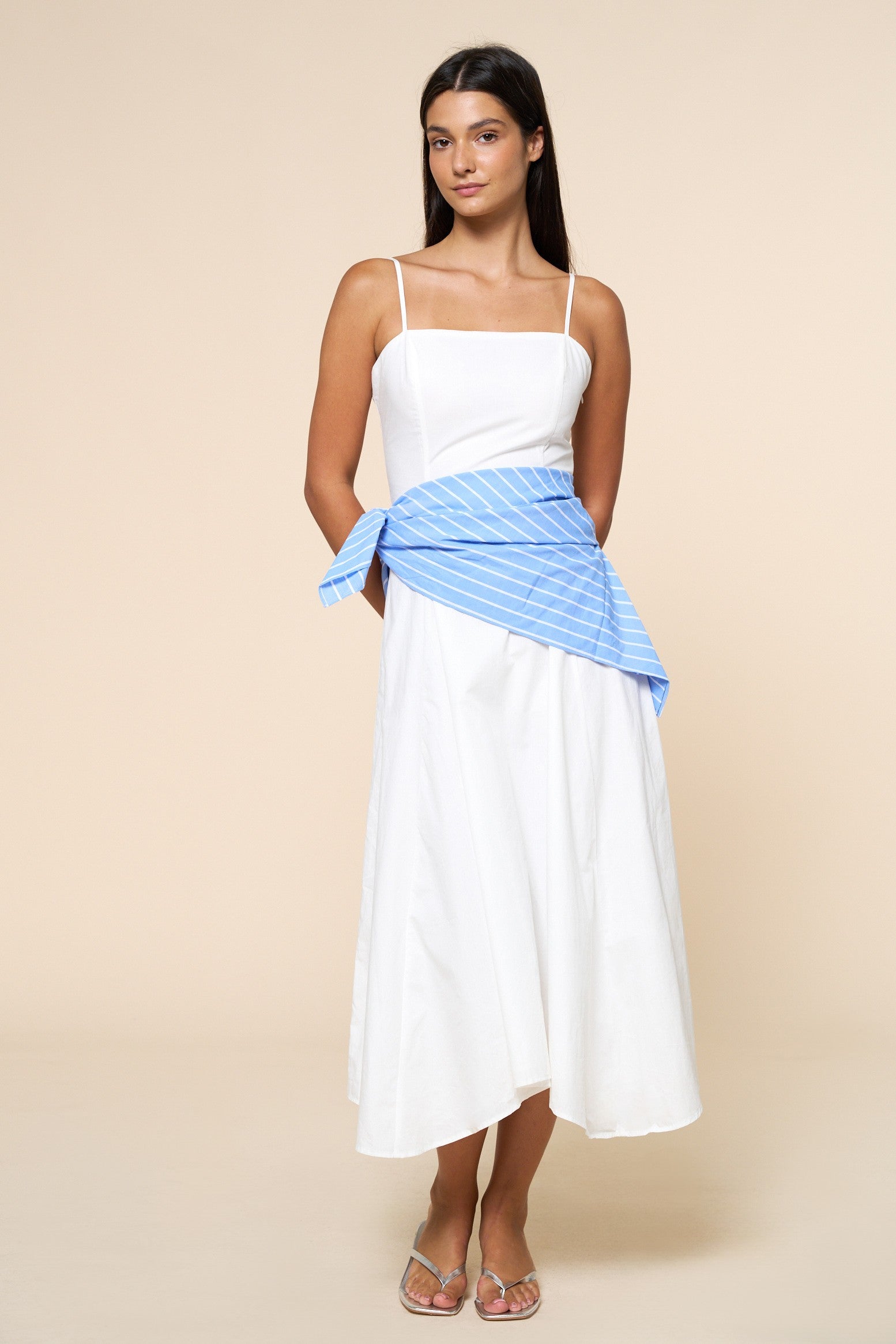 Bandana Waist Tie Maxi Dress