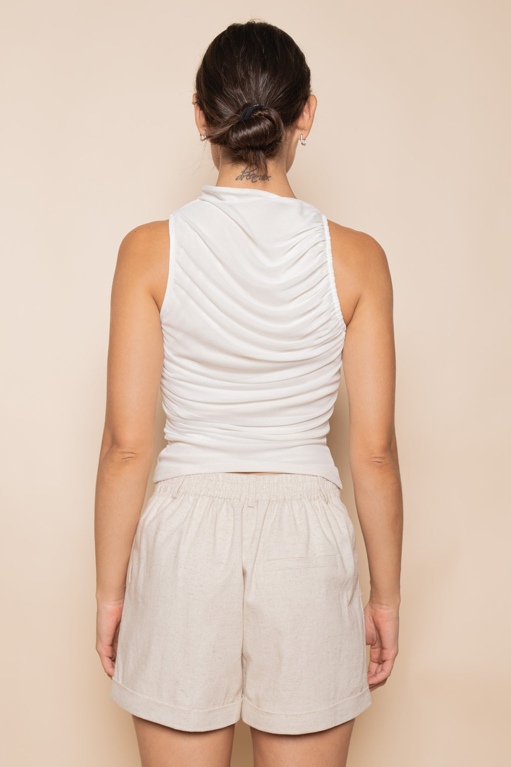 Ruched Mesh Tank Top