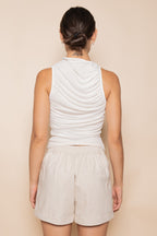 Ruched Mesh Tank Top