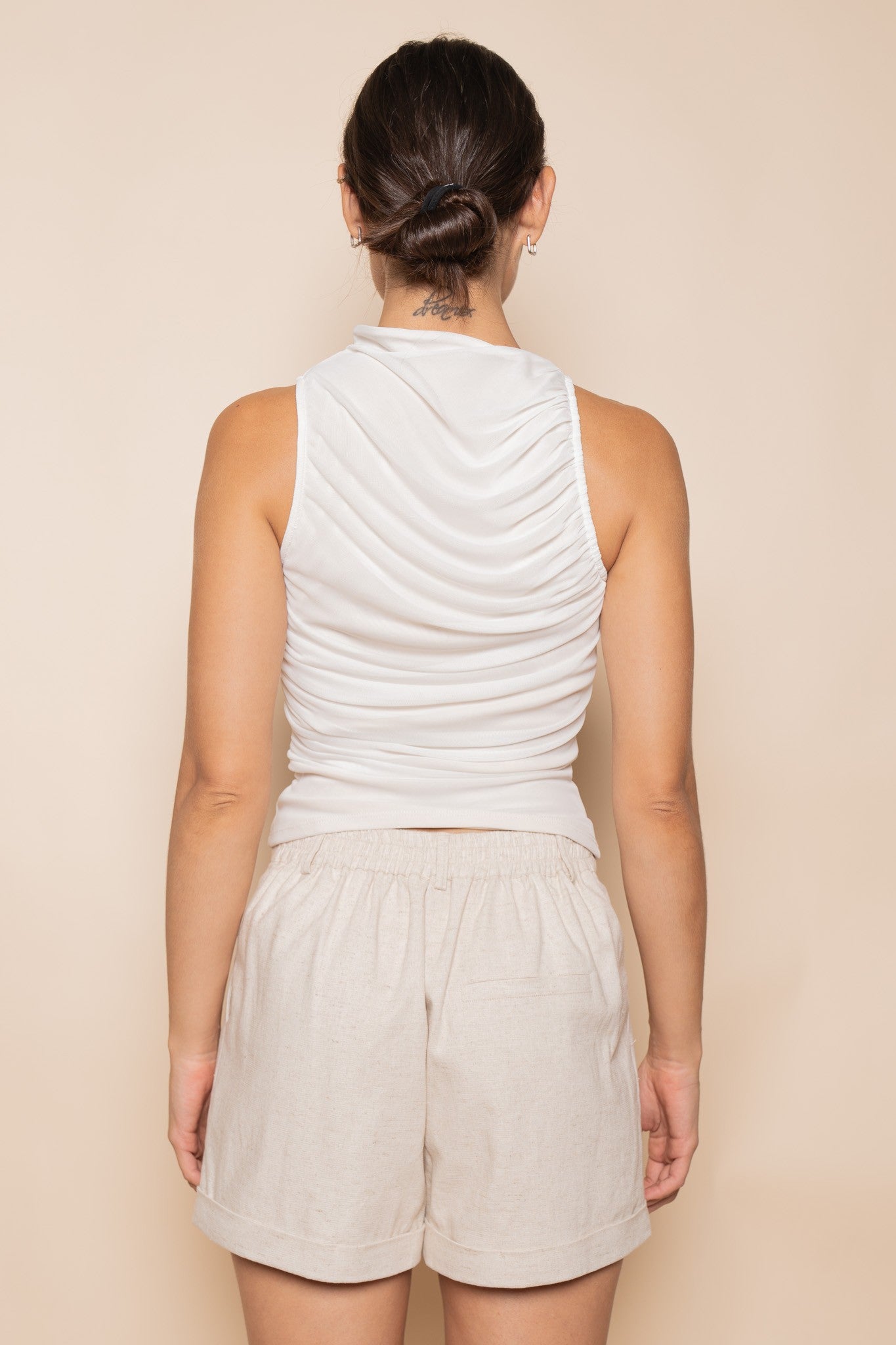 Ruched Mesh Tank Top