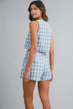 On Any Sunday Gingham Top & Skort Set