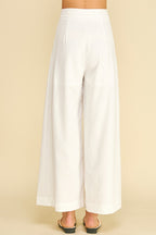 Ivory Ease Wide Leg Trousers