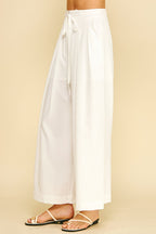 Ivory Ease Wide Leg Trousers