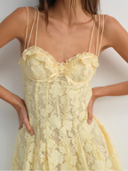 For Love & Lemons Kate Mini Dress (Yellow)