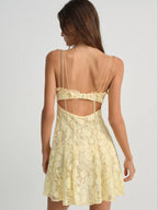 For Love & Lemons Kate Mini Dress (Yellow)