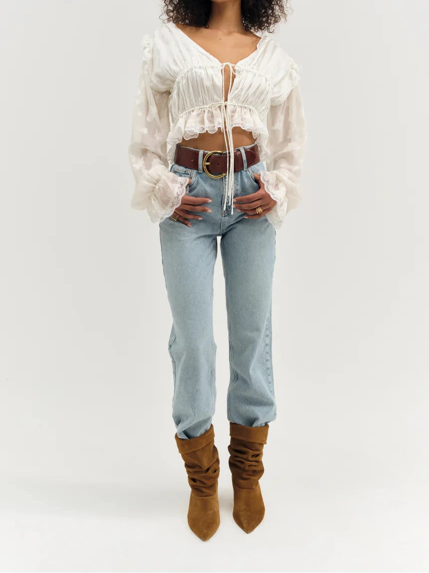 For Love & Lemons Jeanne Jacquard Top