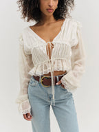 For Love & Lemons Jeanne Jacquard Top