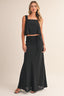 Linen Flare Crop Top And Bias Maxi Skirt