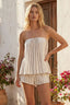 White Tube Linen Top And Short Pants Set