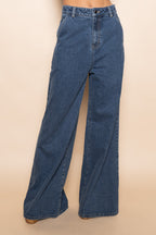 High Waisted Wide Leg Denim Jeans