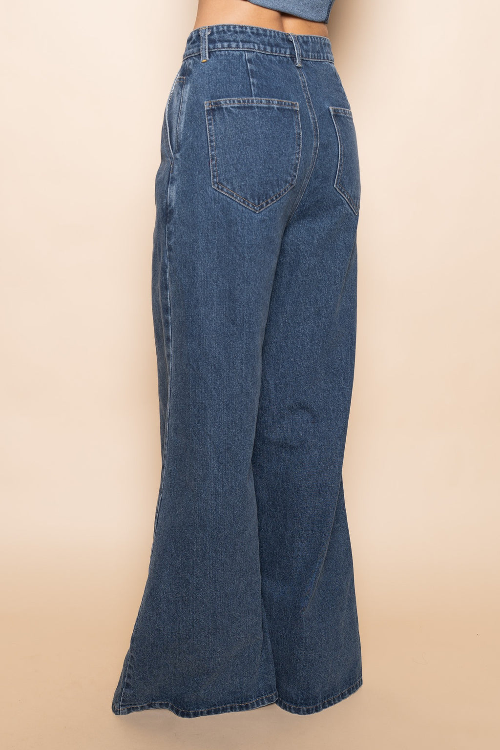 High Waisted Wide Leg Denim Jeans
