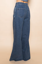 High Waisted Wide Leg Denim Jeans