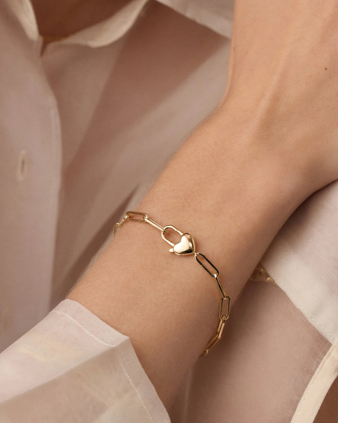 Gorjana Gold Heart Padlock Bracelet
