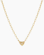 Gorjana Birthstone Heart Necklace- White Topaz