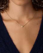 Gorjana Birthstone Heart Necklace- White Topaz