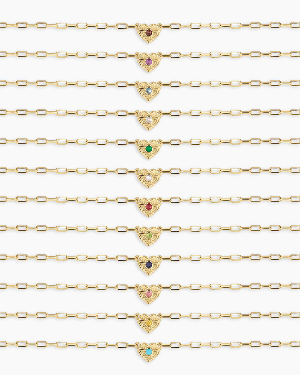 Gorjana Birthstone Heart Necklace- White Topaz