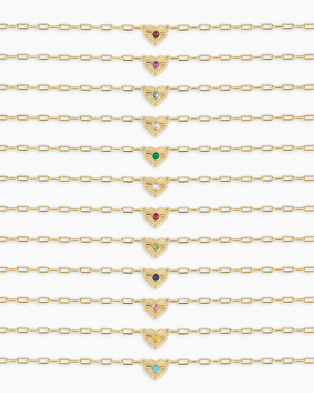Gorjana Birthstone Heart Necklace- White Topaz