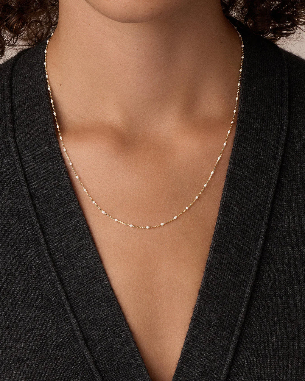Gorjana Gold and White Capri Necklace