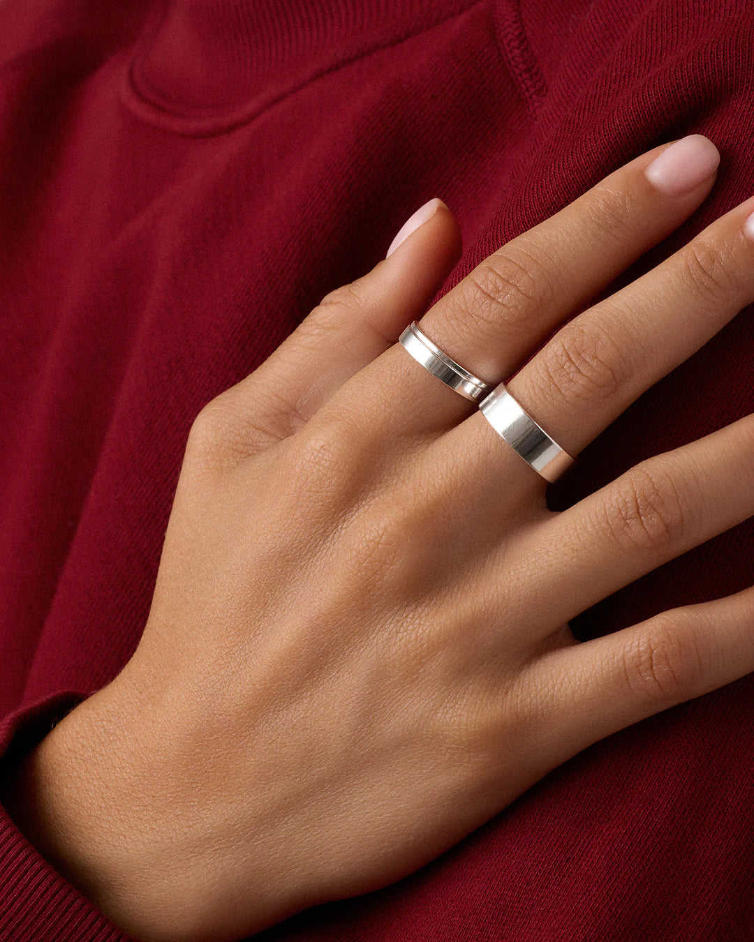 Gorjana Rose Ring Set (Silver) Secondary image