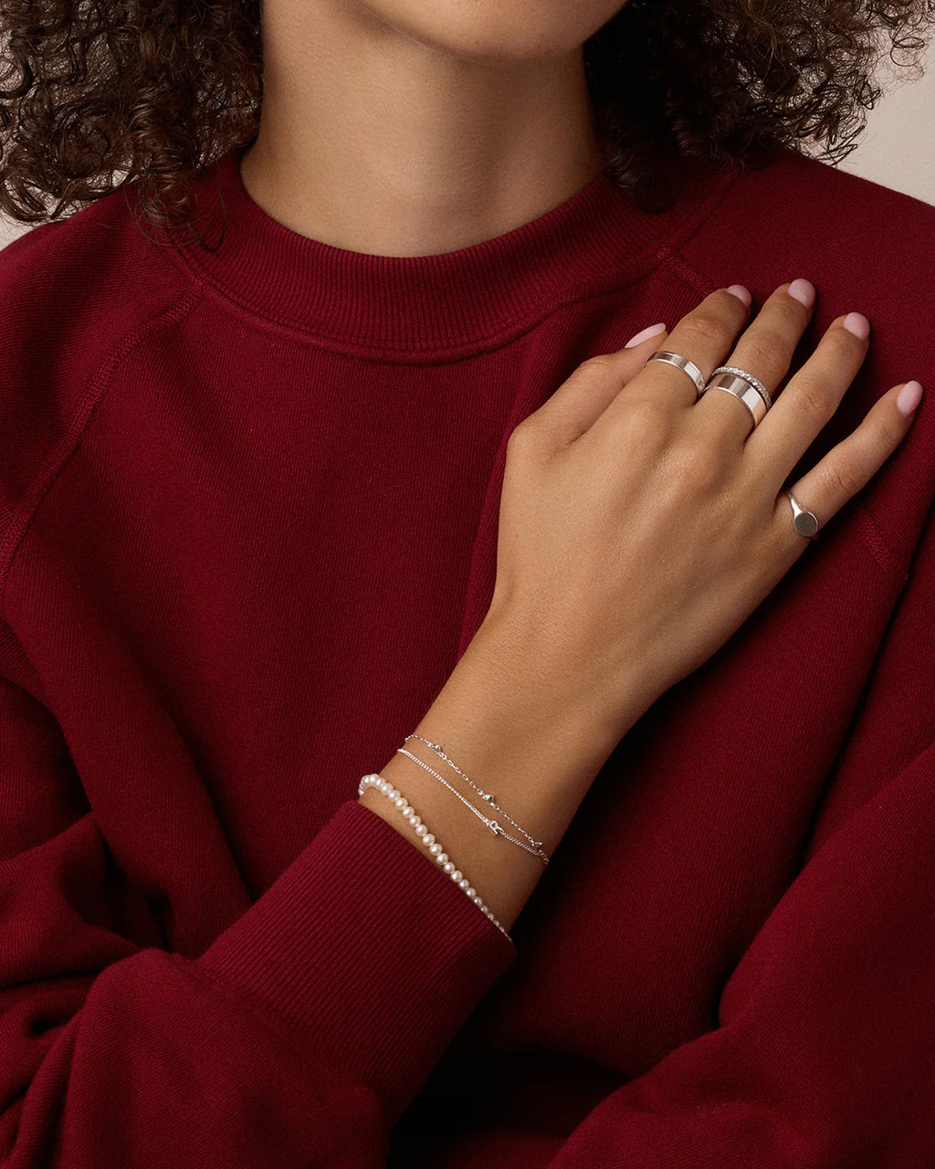 Gorjana Rose Ring Set (Silver)
