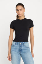 Good American Super Stretch Baby Tee (Black001)