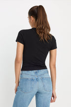 Good American Super Stretch Baby Tee (Black001)