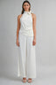 Halter Neck Stitched Top And Wide-leg Pants Set