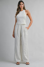 Airtime Pinstripe Two Piece Set