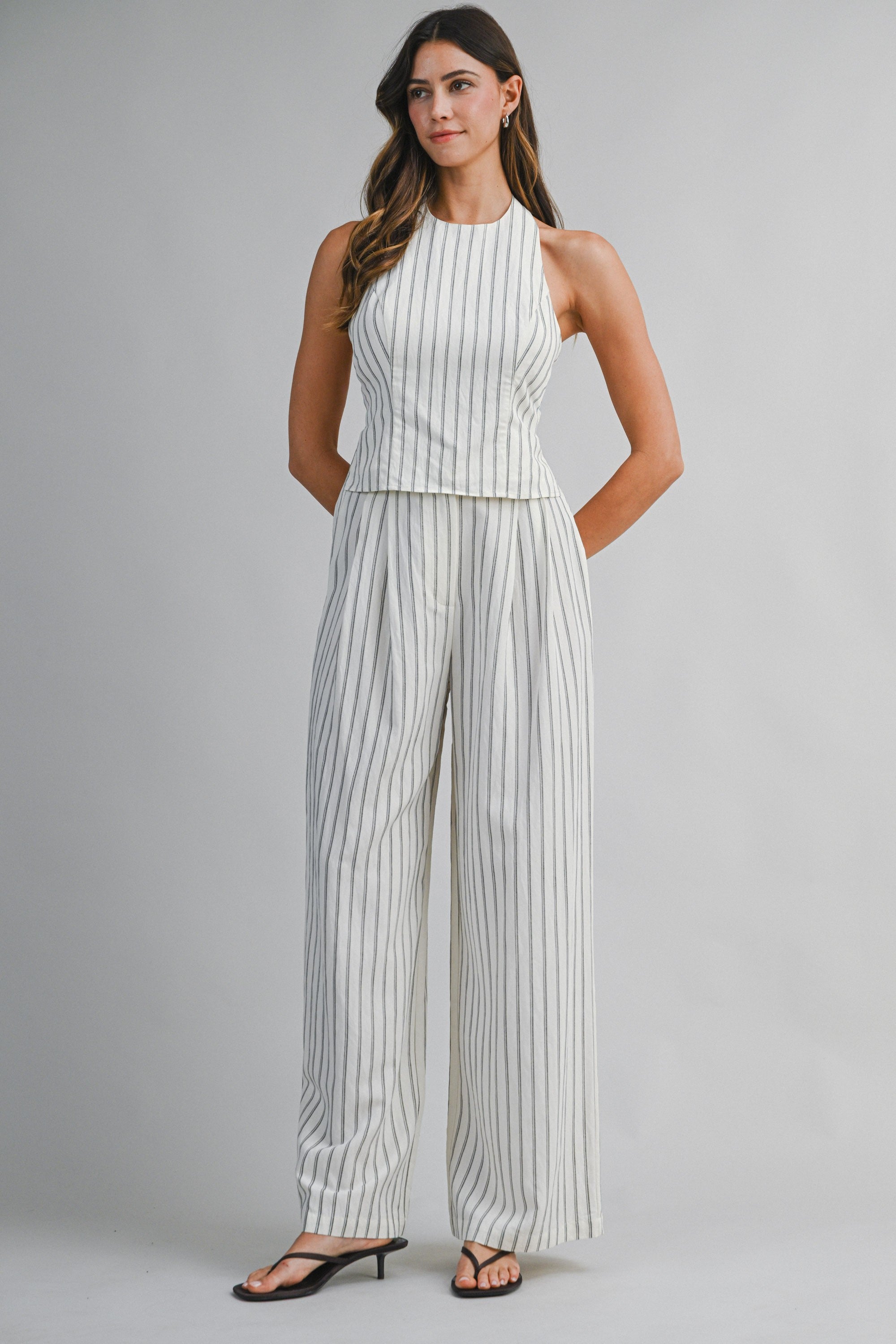 Airtime Pinstripe Two Piece Set