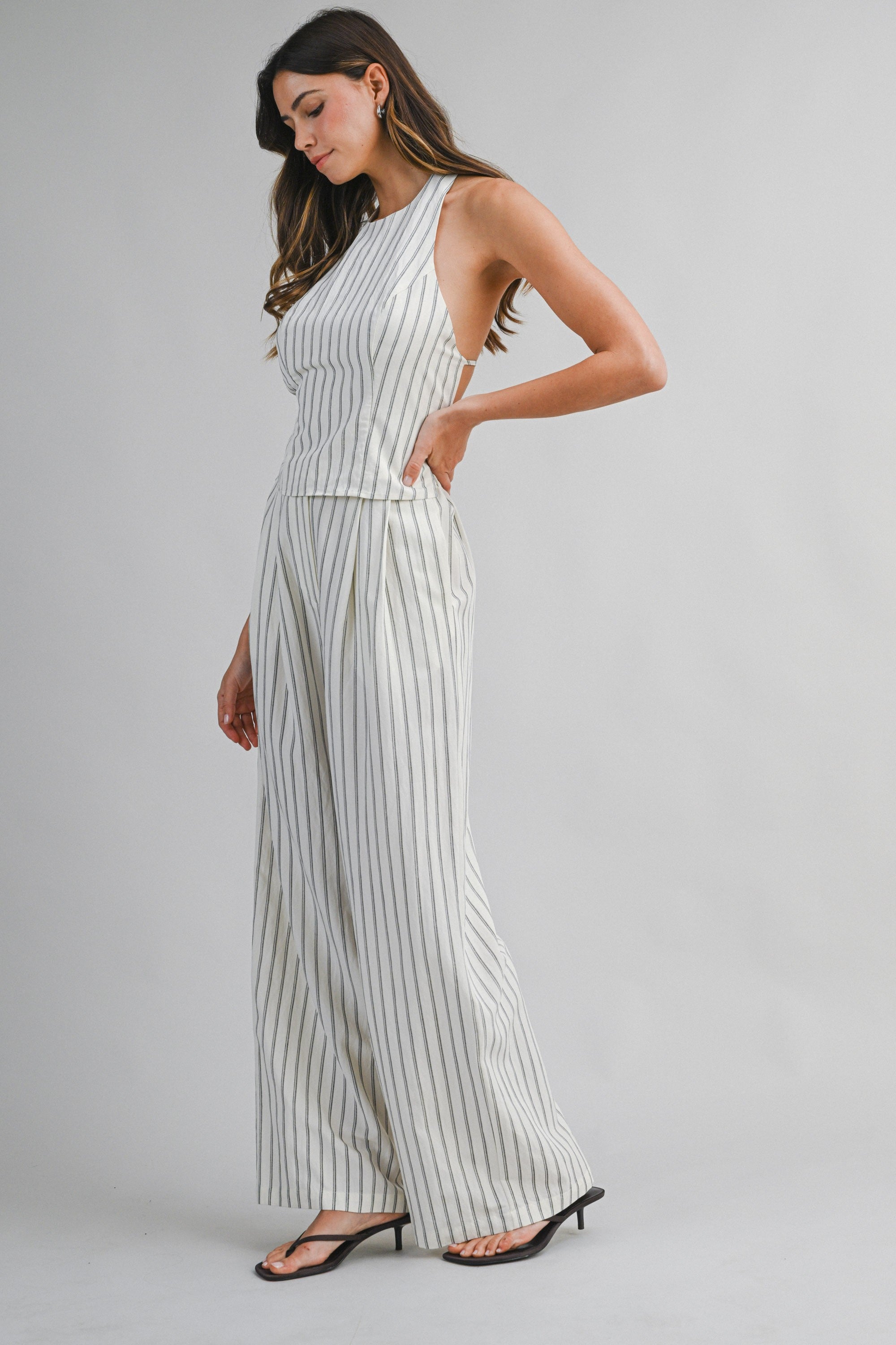 Airtime Pinstripe Two Piece Set