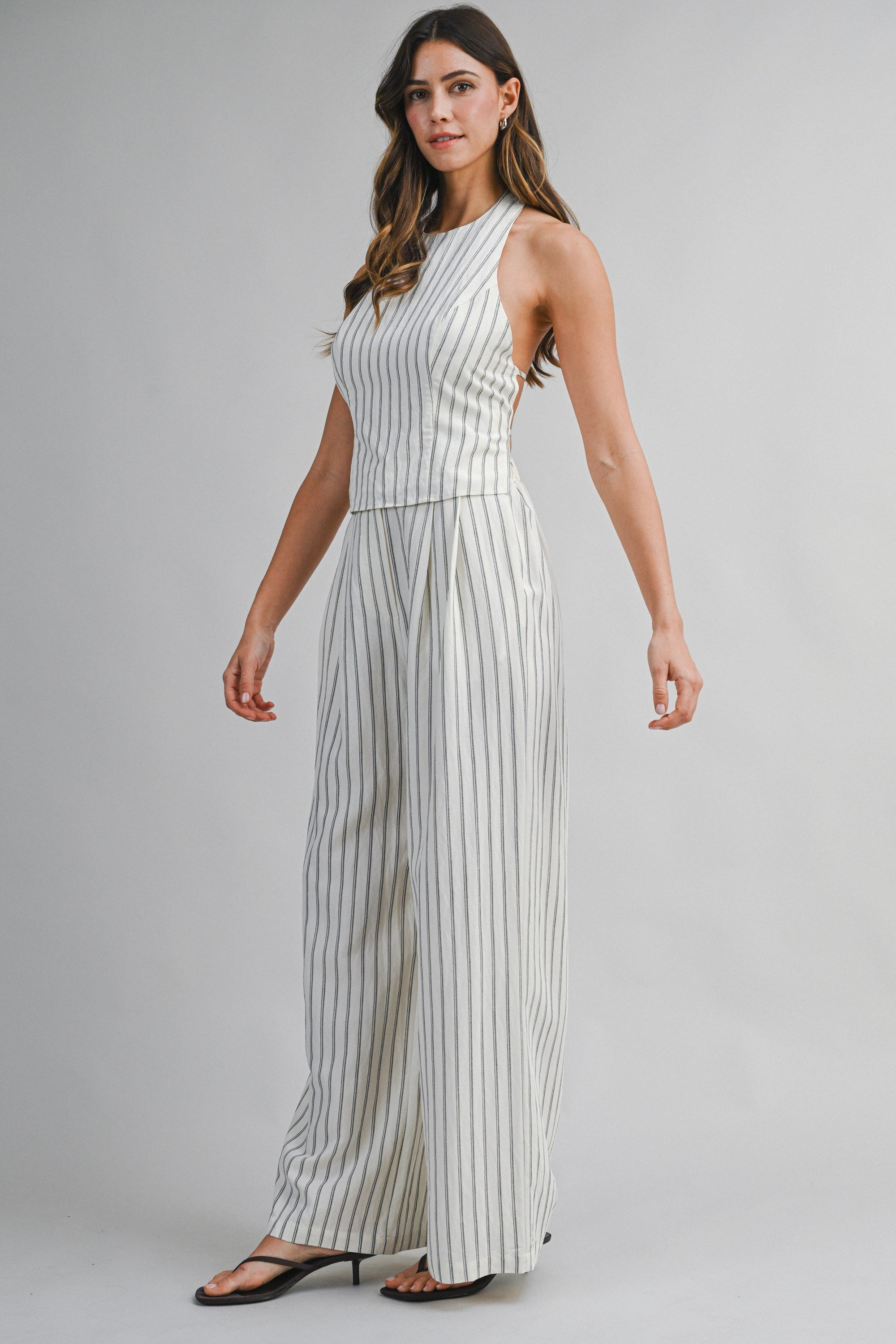 Airtime Pinstripe Two Piece Set