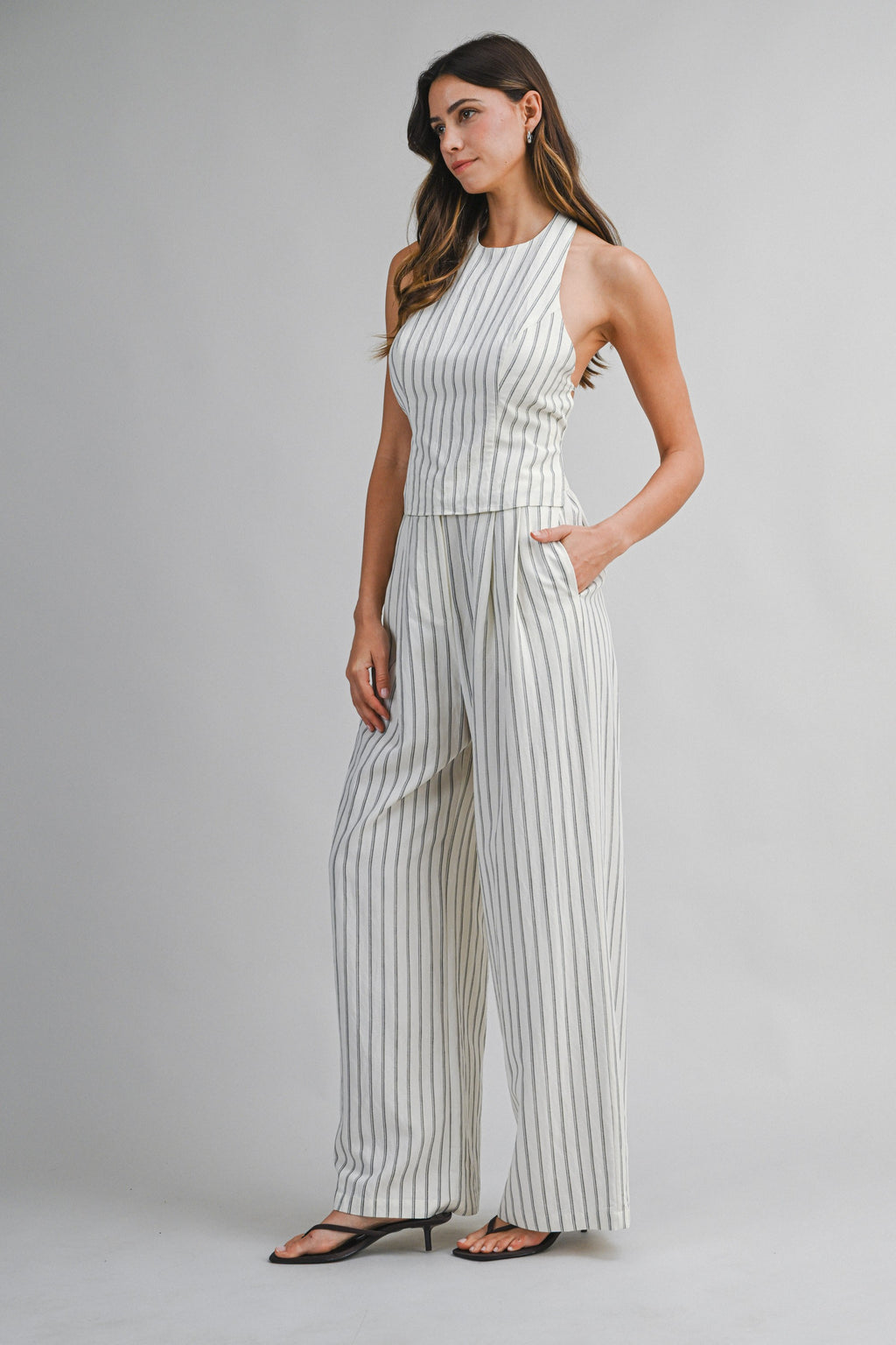 Airtime Pinstripe Two Piece Set