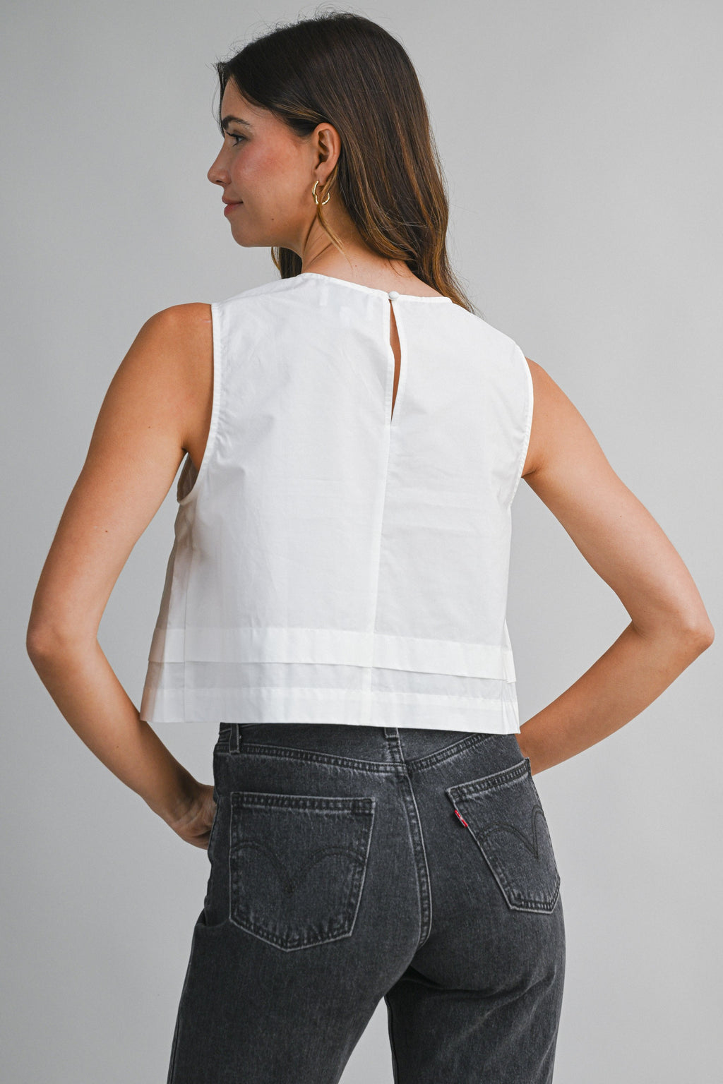 Pintuck Pleated Front Bow Detail Top