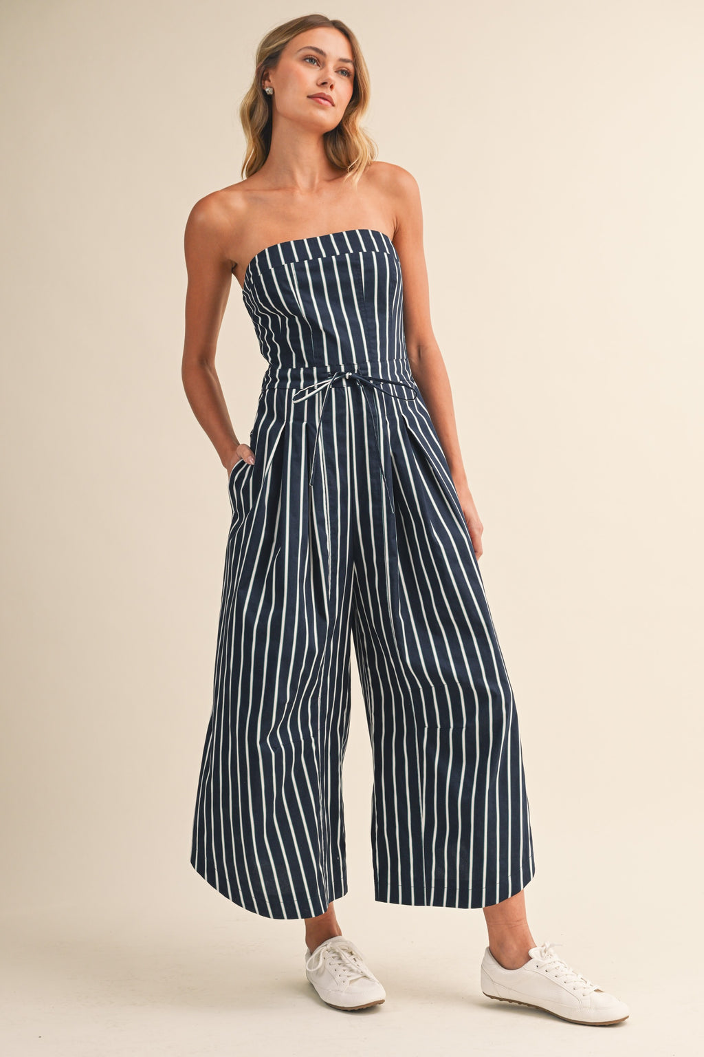 Sail Away Strapless Tie-Side Jumpsuit