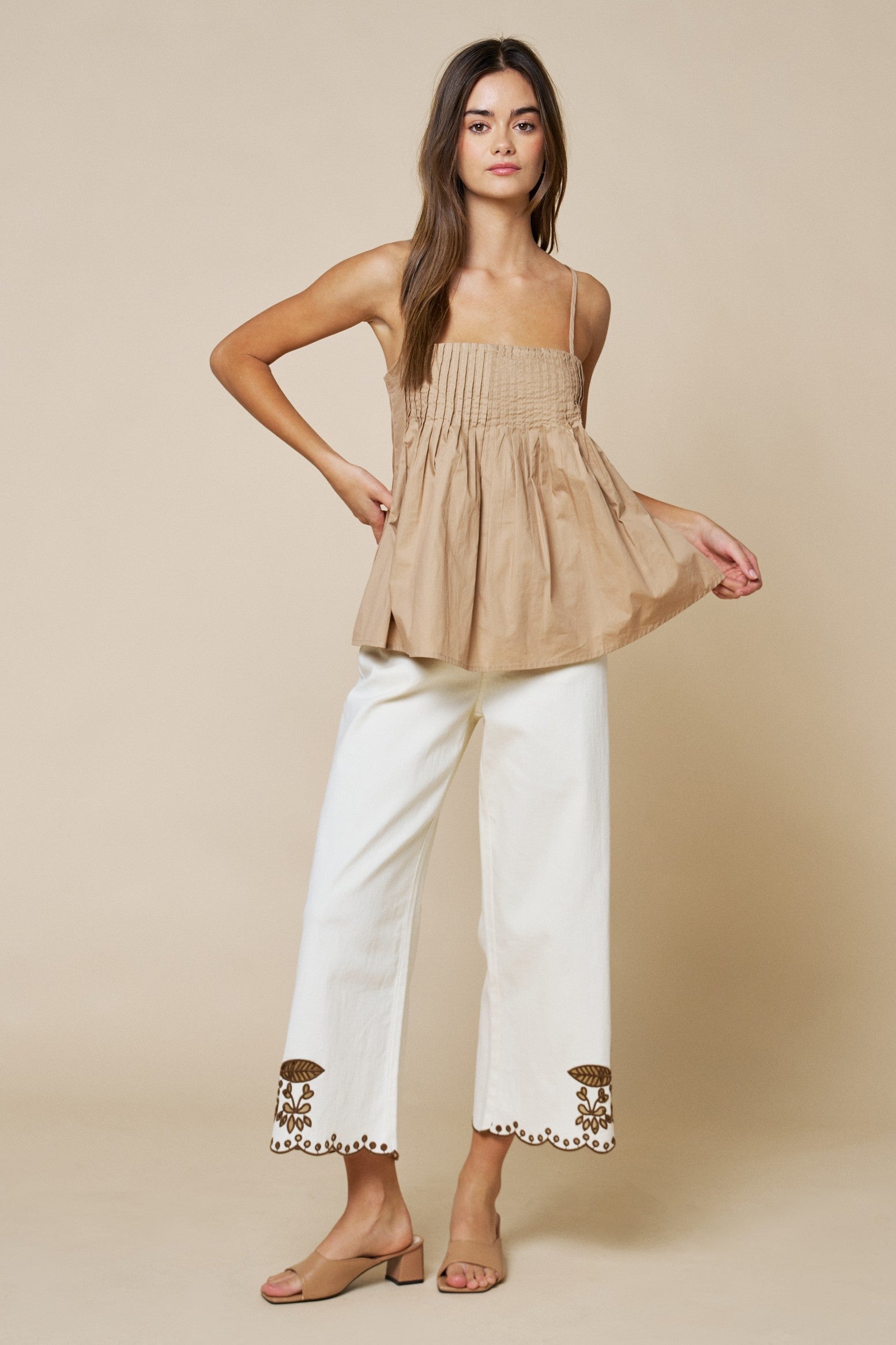 Sunday Market Top (Taupe) Main image