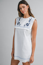 Sailor Embroidered Mini Dress