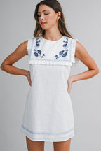 Sailor Embroidered Mini Dress