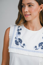 Sailor Embroidered Mini Dress